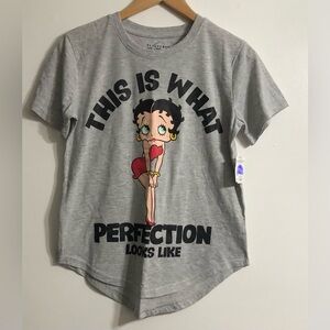 Betty Boop "This Is What Perfection Looks Like" women’s Graphic Tee - Gray.M